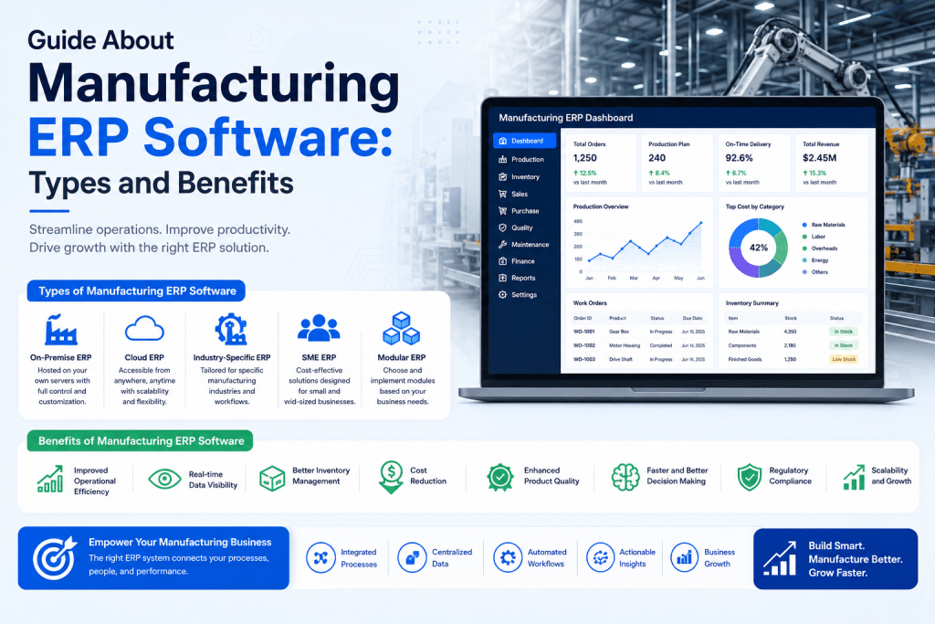 Guide About Manufacturing ERP Software: Types and Benefits Guide About Manufacturing ERP Software: Types and Benefits